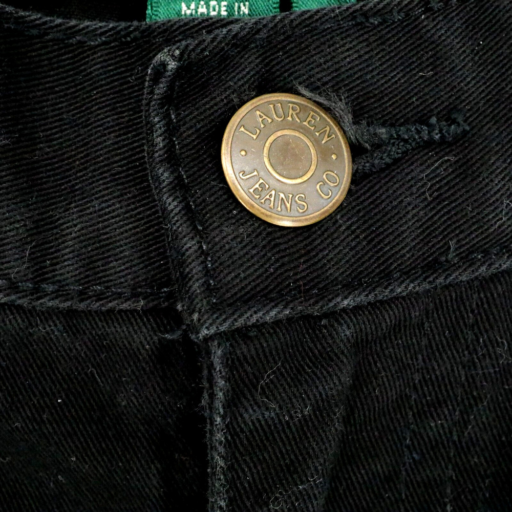 Lauren Ralph Lauren Pants Petites 12P Black Classic Midcalf Cotton Twill Pockets - Picture 8 of 12